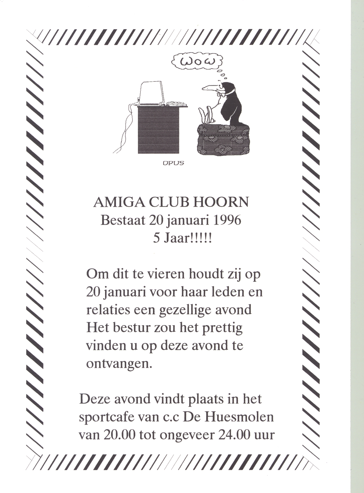 Amiga Club Hoorn viert 5-jarig jubileum in 1996