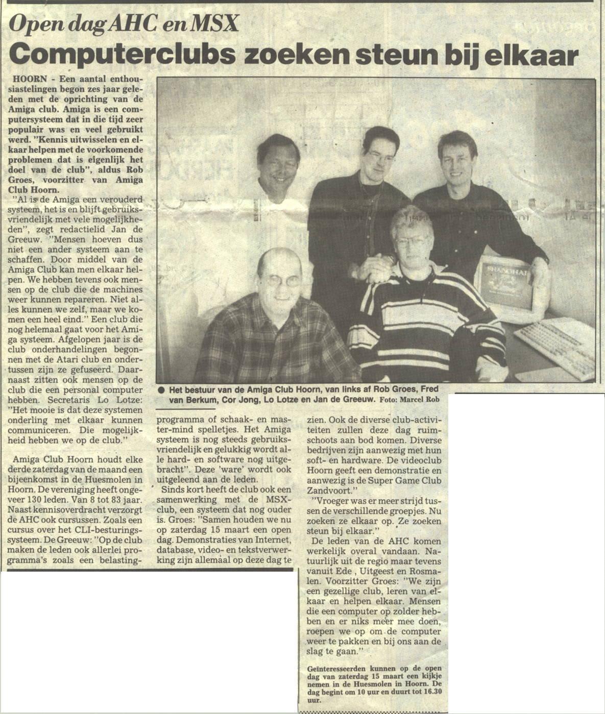 Open dag ACH Computerclub en MSX Club Hoorn, maart 1999